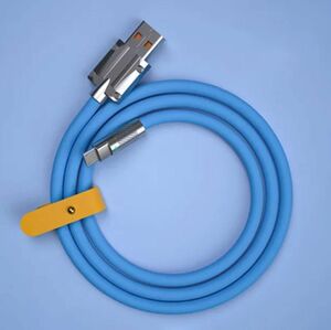 [新品] Xiwai120W しなやか 液体シリコン 高品質 USB-C ケーブル 480mbps 対応 ブルー