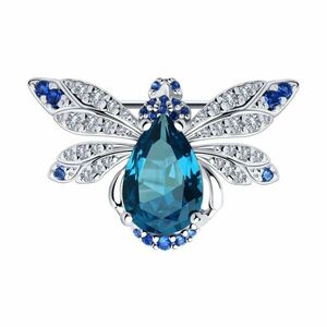 [ Russia * jewelry * clock *SOKOLOV][#SOK0125](-2)^[ free shipping ] silver 925 [ fly ] Cubic Zirconia brooch blue series 