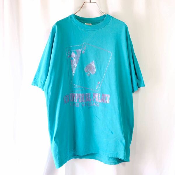 【1990s】ビンテージ　ジャージーズ　プリントTシャツ　緑　オーバーサイズ XL デザイン　アート　古着　ヴィンテージ 半袖