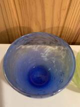 琉球ガラス グラス ペア 黄 青 2点セット 沖縄 お土産 コップ タンブラー_画像2