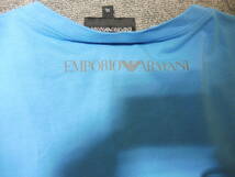 エンポリオアルマーニ EMPORIO ARMANI　半袖Tシャツ　XL　ブルー　ストレッチ素材　日本正規品　b_画像4