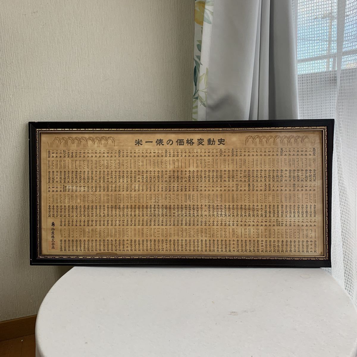 真作】//林儀平/天明後米一俵価格表/巻物/布袋屋掛軸A-865-