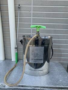 噴霧機 肩掛 ステンレス製 手動式 半自動 10L 安藤工業　アンティーク　昭和レトロ　園芸