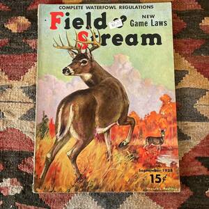  rare { FIELD STREAM / 1938 year 9 month }30s[ Vintage America magazine fishing hunting MIDWESTERN RED HEAD 34 ]