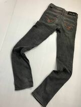 エドウィン Vienus Jean サムシング ポリ綿ストレッチ スキニーパンツ？ 加工ブラックデニム ジーンズ パンツ 150 約 66cm_画像3