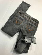 エドウィン Vienus Jean サムシング ポリ綿ストレッチ スキニーパンツ？ 加工ブラックデニム ジーンズ パンツ 150 約 66cm_画像10