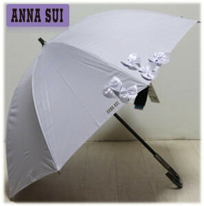 新品【ANNA SUI アナスイ】晴雨兼用 短長傘 リボンが可愛い 遮光生地 プチグラン 日傘 雨傘 v2710