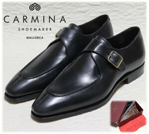 75,900円新品箱付き【CARMINA カルミナ】80694 シングルモンクストラップ 高級ドレスシューズ 黒 8(26-26.5) v2547