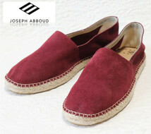 20,900円新品タグ付き【JOSEPH ABBOUD ジョセフアブード】スウェード エスパドリーユ スリッポン 42(27) v3468_画像1