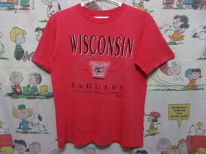 90s Wisconsin Badgers Football Tシャツ XL位~ 90年代 1994年 SALEM製 ウィスコンシン バジャーズ アメフト カレッジ 大学 VINTAGE US古着