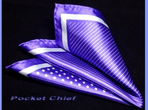  pocket square * полька-дот линия рисунок лиловый голубой цвет новый товар быстрое решение!