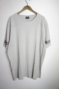 希少90s POLO JEANS CO RALPH LAURENポロ ラルフ ローレン ジーンズ フットボール Tシャツ 半袖カットソー 灰724N