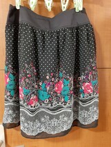 モルガン　MORGAN　シフォンスカート　未使用　黒×ローズ　花　フリーサイズ_画像4
