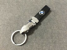 BMW用★キーホルダー オシャレ 高級感 キーリング 高機能 レザー メンズ レディース兼用 ロゴマーク 車用 アクセサリーひょうの頭_画像1