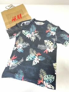 ★極美品★H&M ボタニカル柄Tシャツ XS チャコール★ロンハーマン RHC