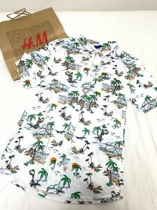 ★夏テイストに★美品★H&M 南国柄半袖シャツ XS アロハ★ロンハーマン RHC