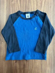 プチバトー　PETIT BATEAU ベビー長袖Tシャツ12m 74cm