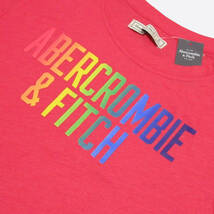 ★SALE★Abercrombie & Fitch/アバクロ★レインボーロゴ半袖Tシャツ (Coral/S)_画像4