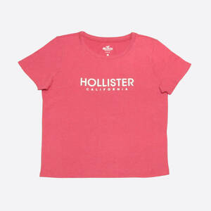 ★SALE★Hollister/ホリスター★フロッキープリントTシャツ (Pink/L)