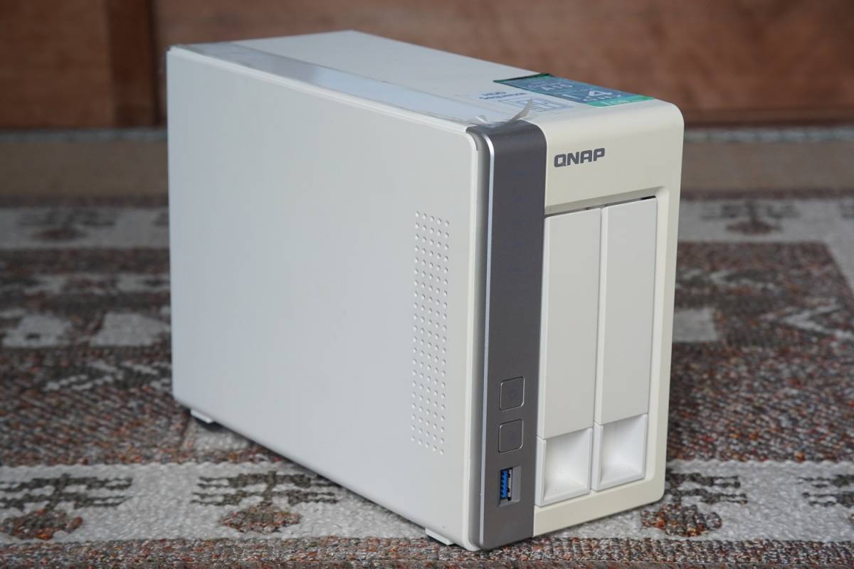 QNAP TS-231+ 2ベイNAS・1TB×2個（合計2TB）HDD付属、中古、QTS5.1対応