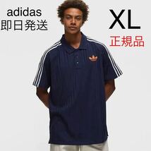 アディダス アディカラー 70s メンズ レディース ポロシャツ XL ネイビー ゴルフ tシャツ_画像3