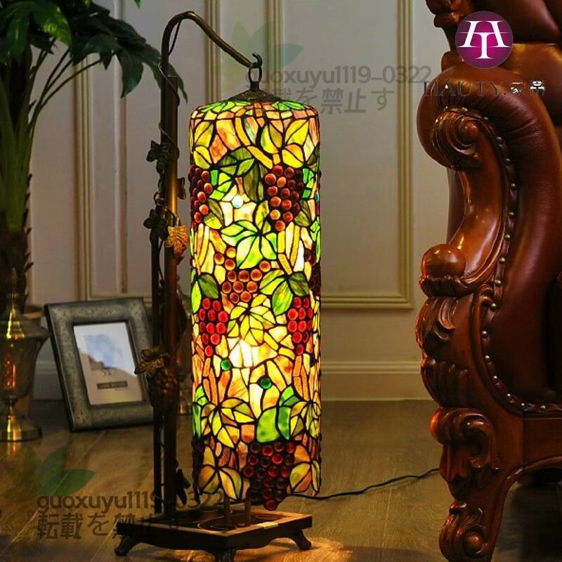 Indoor Art Tiffany Stained Glass Lamp Table Light Grape Antique Glass Interior Stand Light Height (approx.) 8.3cm, Handcraft, Handicrafts, Glass Crafts, Stained glass