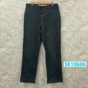 Dickies 874 ブラック オリジナル ジップフライ ワークパンツ 34×32 実寸W33in 874BK USA 海外輸入 古着 SK10686