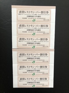 JR東日本 株主優待券 レストラン・バー割引券　１～６枚