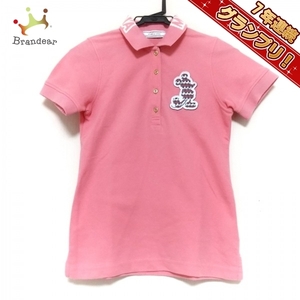 マークアンドロナ MARK&LONA 半袖ポロシャツ サイズS - ピンク×レッド×黒 レディース Disney トップス