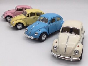 お得な4色コンプリートセット 1/32 クラシック ビンテージルック ビートル パステルカラー ミニカー フォルクスワーゲン クラシックカー VW