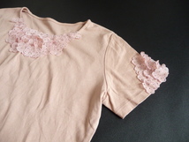 新品 VIANTE 花 レース モチーフ Tシャツ ピンク レディース カットソー トップス 半袖 半そで_画像3
