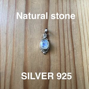シルバー925 ネックレス ペンダント 天然石 チェーン45cm（23）