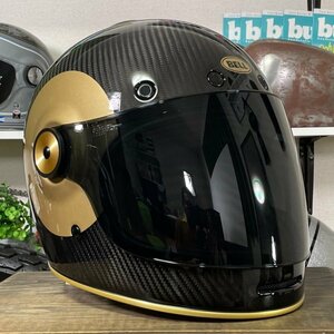 *US BELL BULLITT CARBON TT bell Blit карбоновый full-face ад met black & Gold /L затонированный защита . сумка приложен 