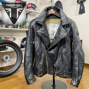 超美品☆限定生産☆TRIUMPH トライアンフ エルヴィス・プレスリー レザージャケット ダブルライダース ブラック/M（XL相当）