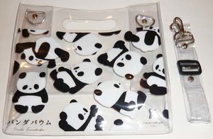  Panda bow m* vinyl bag * pretty Panda [ new goods * unused ] shoulder * diecutting katanuki bow mka asian racoon ya* car n car n fan. person also!