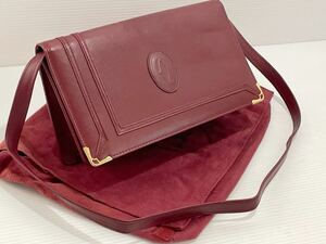 A A03# превосходный товар Cartier Cartier бордо сумка на плечо хранение пакет имеется 