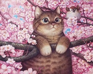 クロスステッチ ねこ 猫 桜 クロスステッチキット 刺繍キット 新品 手芸 インテリア 刺繍