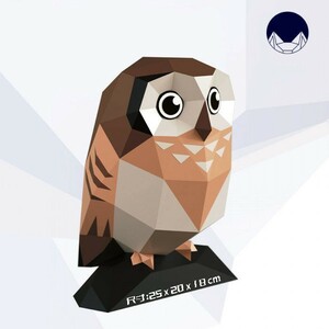  solid puzzle owl .OWL interior paper construction toy puzzle solid 3D model paper model intellectual training paper craft animal ornament 