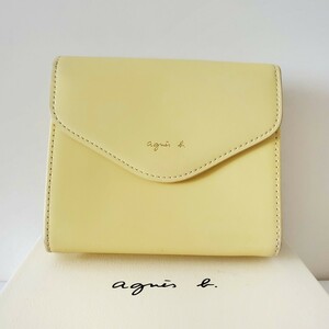 agnes.b アニエスベー　KW01－02 ava ミニウォレット　イエロー　金運◎　三つ折り財布　ミニ財布　コンパクトサイズ