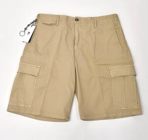 新品ピーティートリノPT TORINOカーゴショーツ32ベージュWorn Out COURIERヘリンボーンコットンストレッチ