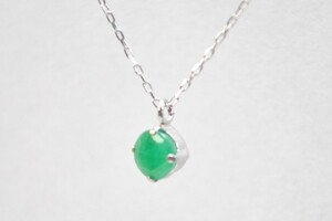 K10WG(10 gold white gold ) natural emerald pendant * necklace 5 month. birthstone [ simple . small pendant ]
