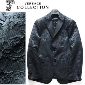 《VERSACE COLLECTION ヴェルサーチ》新品 定価176,000円 イタリア製 絢爛豪華な1着 2Bジャガードジャケット 48(L)A8450