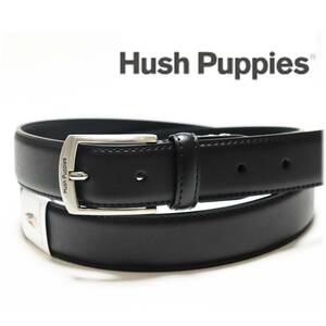 《Hush Puppies ハッシュパピー》新品 牛革 レザーベルト 106cmまで対応 サイズ調整可 ビジネス プレゼント 黒 A8357