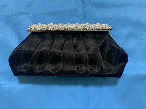  prompt decision! clutch bag second bag for women lady's party for pearl design wedding black black 