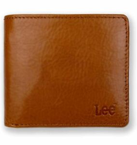 【 Lee】高級イタリアンレザー 二つ折り 財布コンパクト ウォレット【ブラウン】
