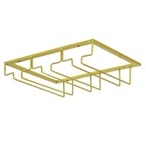 ワイングラスホルダー 吊り下げ グラスハンガー 吊り戸棚設置 ネジ止め [ ゴールド / 3列 ] グラスラック