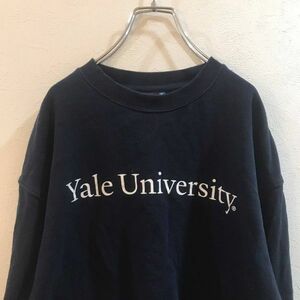 カレッジデザイン★長袖 トレーナー yale University ネイビー 紺 メンズ S