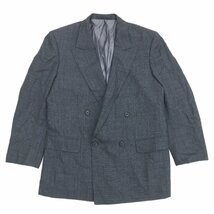 ●Aquascutum アクアスキュータム ダブル テーラードジャケット 94AB4(M相当) ダークグレー 日本製 国内正規品 メンズ 紳士_画像1