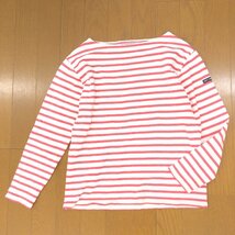 SAINT JAMES セントジェームス ボートネック バスクシャツ XXS ホワイト×ピンク フランス製 長袖 カットソー Tシャツ ロンT レディース_画像1