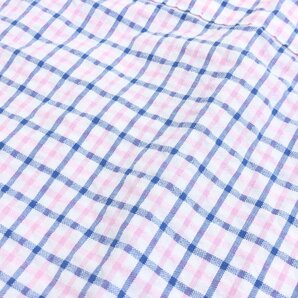 L.L.Bean エルエルビーン シアサッカー チェック シャツ M ピンク×水色 ライトブルー 半袖 アウトドア 国内正規品 メンズ 紳士の画像5